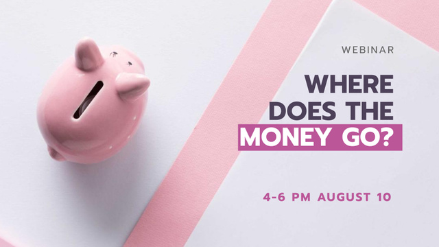 Budgeting concept with Piggy Bank FB event cover – шаблон для дизайна