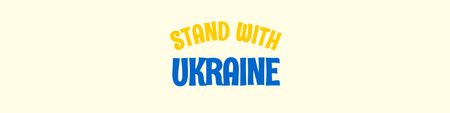 Designvorlage Stand with Ukraine für LinkedIn Cover