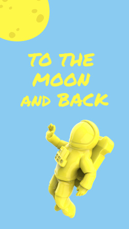 Designvorlage Illustration of Moon and Astronaut für Instagram Story