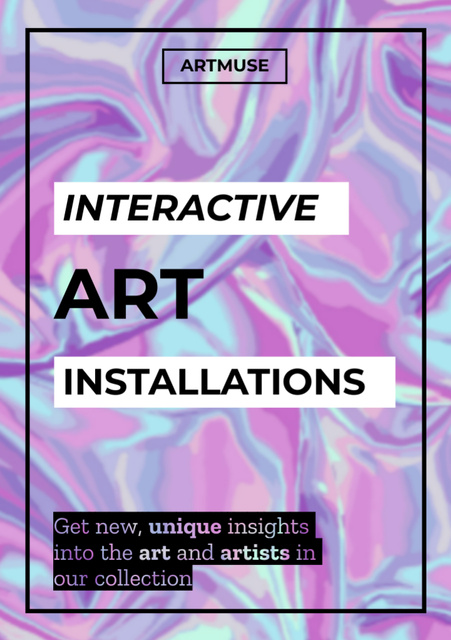 Interactive Art Installations Expo Announcement Flyer A7 Modelo de Design