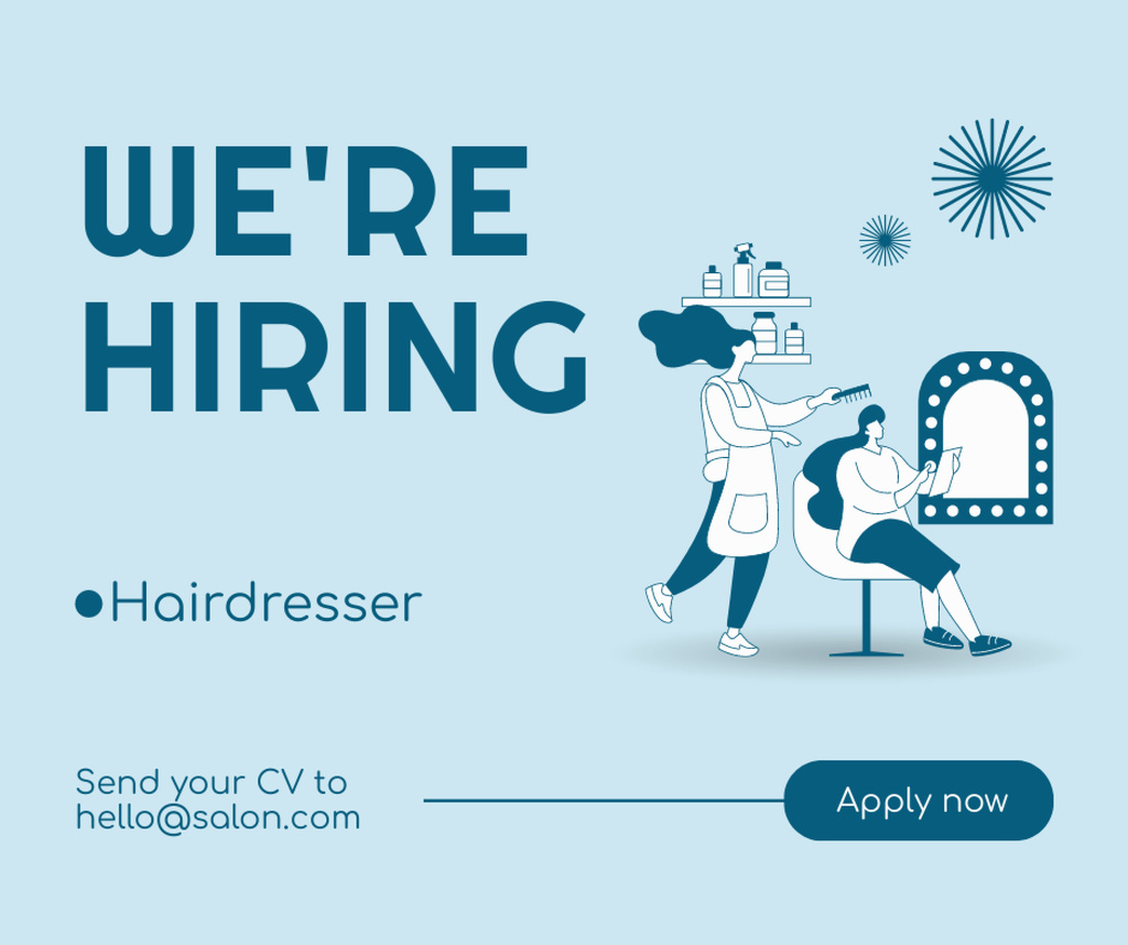 Hairdresser Vacancy Ad Facebook Design Template
