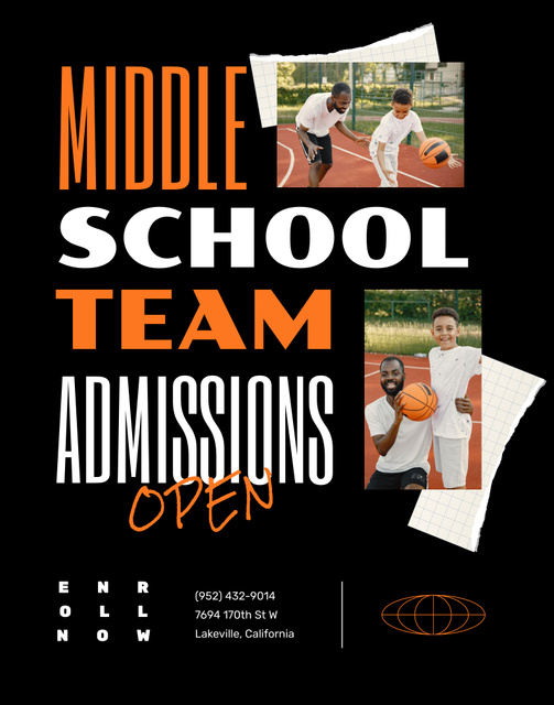 Template di design Offer of Admission to School with Collage Poster 22x28in