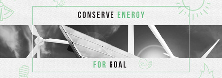 Template di design Turbine eoliche e pannelli solari a energia verde Tumblr