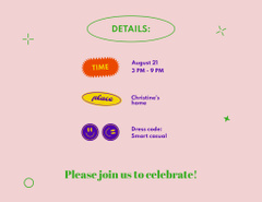 Bright Birthday Party Invitation in Pink
