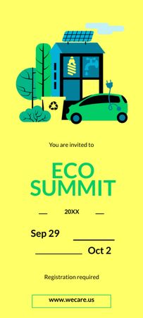Eco Summit Concept With Sustainable Technologies Invitation 9.5x21cm tervezősablon