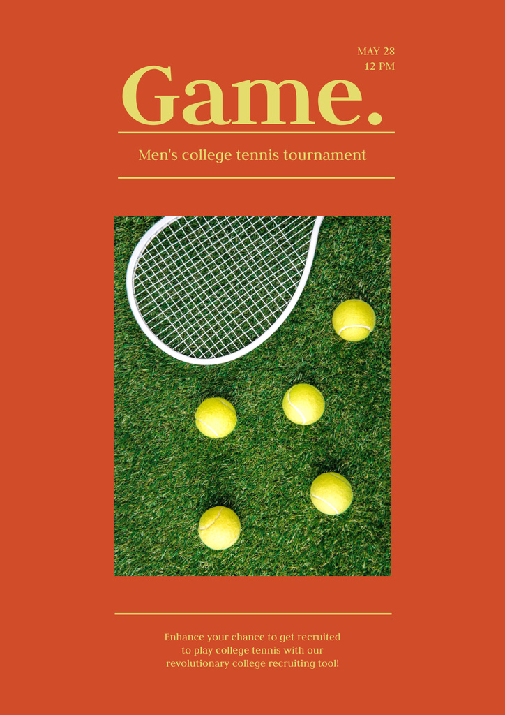 Tennis Tournament Announcement Poster Modelo de Design