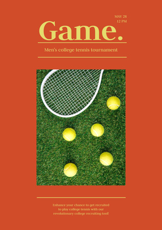 Tennis Tournament Announcement Poster Design Template