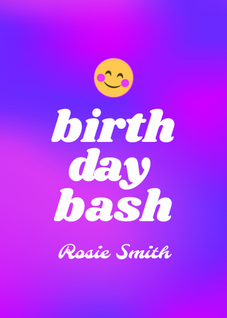 Plantilla de diseño de Birthday Party Announcement on Bright Pattern Flayer 