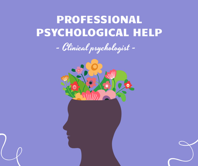 Offer of Professional Psychological Help Facebookデザインテンプレート
