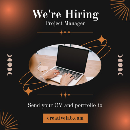 Company Looking for Project Manager Instagram Πρότυπο σχεδίασης