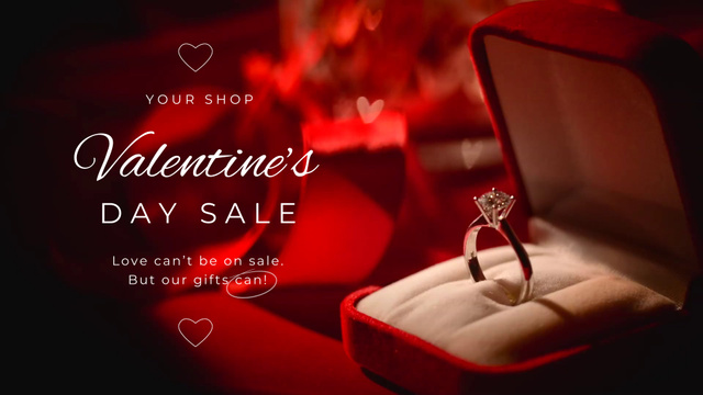 Elegant Ring For Saint Valentine`s Day with Sale Offer Full HD video Modelo de Design