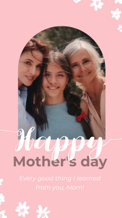 Mother's Day Celebration With Warm Wishes Instagram Video Story Design Template