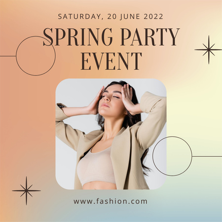 Spring Party Ad with Lovely Girl Instagram Design Template