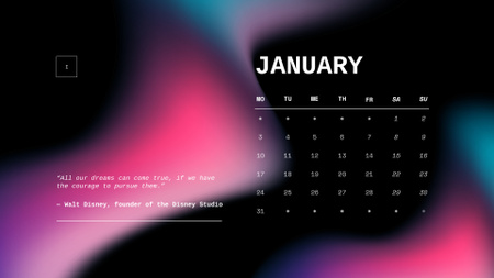 Ontwerpsjabloon van Calendar van Inspirational Phrase on Gradient