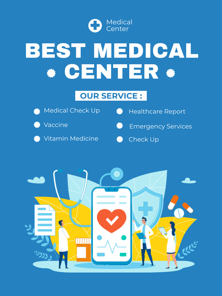 Ad of Best Medical Center Poster US Šablona návrhu