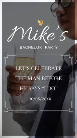 Bachelor Party Announcement With Champagne TikTok Video Design Template