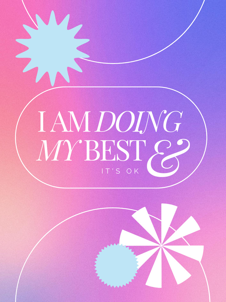 Motivational Phrase on Bright Gradient Poster US Design Template