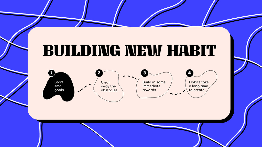 Tips for Building New Habit on Blue Mind Mapデザインテンプレート