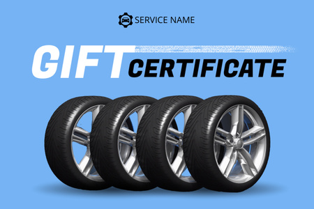 Speciální nabídka automobilových pneumatik Gift Certificate Šablona návrhu