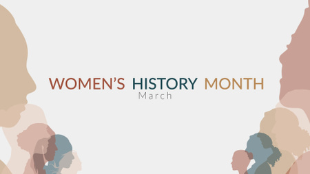 Reconhecendo o legado histórico das mulheres em março Zoom Background Modelo de Design