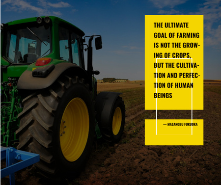 Inspiring Quote About Agriculture And Goal Of Farming Facebook Design Template