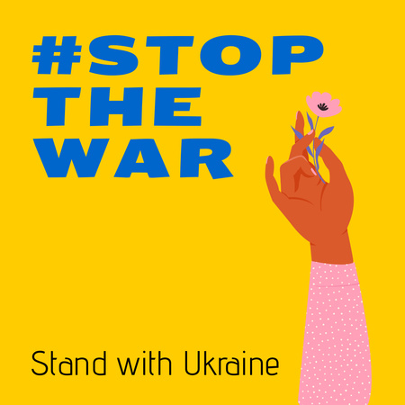 Flower in Hand in Support of Ukraine Instagram Design Template