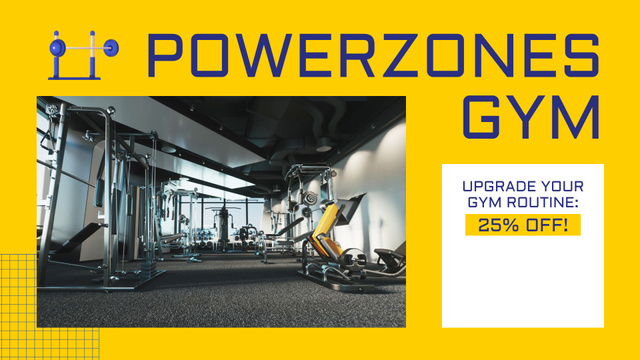 Designvorlage Awesome Gym With Equipment For Workouts And Discount für Full HD video