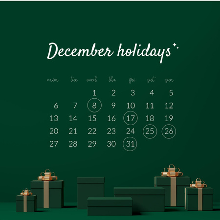 Winter Calendar with Festive Gifts Instagram Šablona návrhu