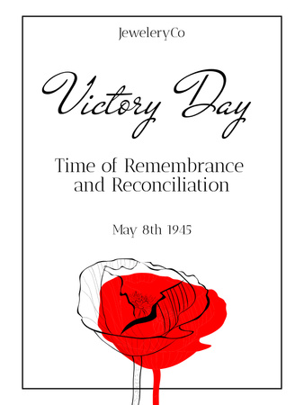 Victory Day Holiday Celebration Announcement Poster US Design Template