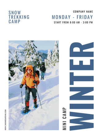 Snow Trekking Camp Invitation Poster A3 Modelo de Design