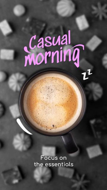 Funny Joke with Cup of Coffee Instagram Story Modelo de Design