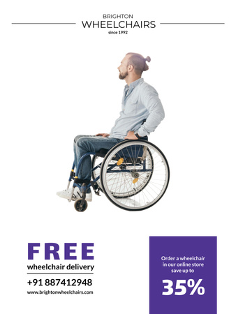 Wheelchairs Store Ad with Discount Offer Poster 36x48in tervezősablon