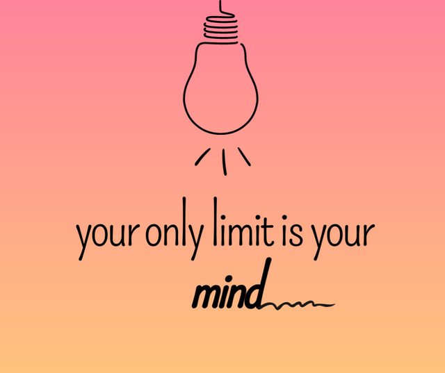 Phrase about Mind Limits Facebook – шаблон для дизайна