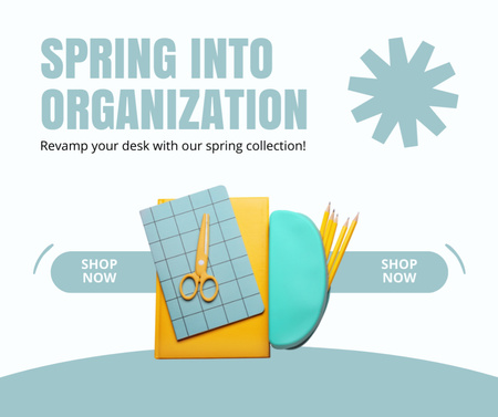 Stationery Shop Spring Collection Items Facebook Design Template