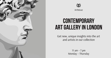 Plantilla de diseño de Contemporary Art Gallery Invitation Facebook AD 