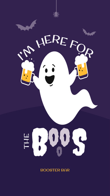 Platilla de diseño Funny Ghost holding Beer Glasses Instagram Story
