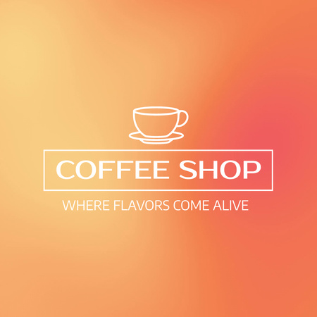 Designvorlage Buntes, Kaffeestube, Promotion, Mit, Cup für Animated Logo