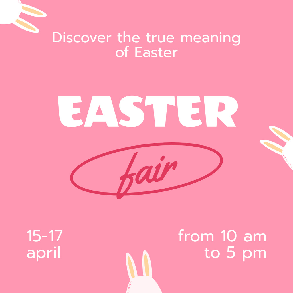 Lovely Easter Holiday Fair Announcement Instagram – шаблон для дизайну