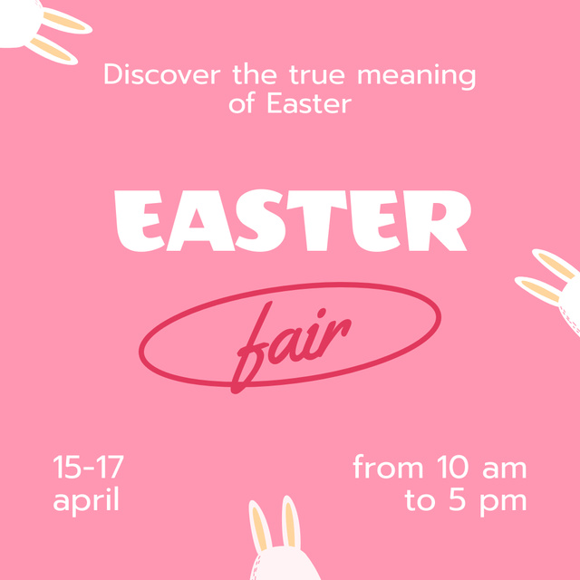 Lovely Easter Holiday Fair Announcement Instagramデザインテンプレート