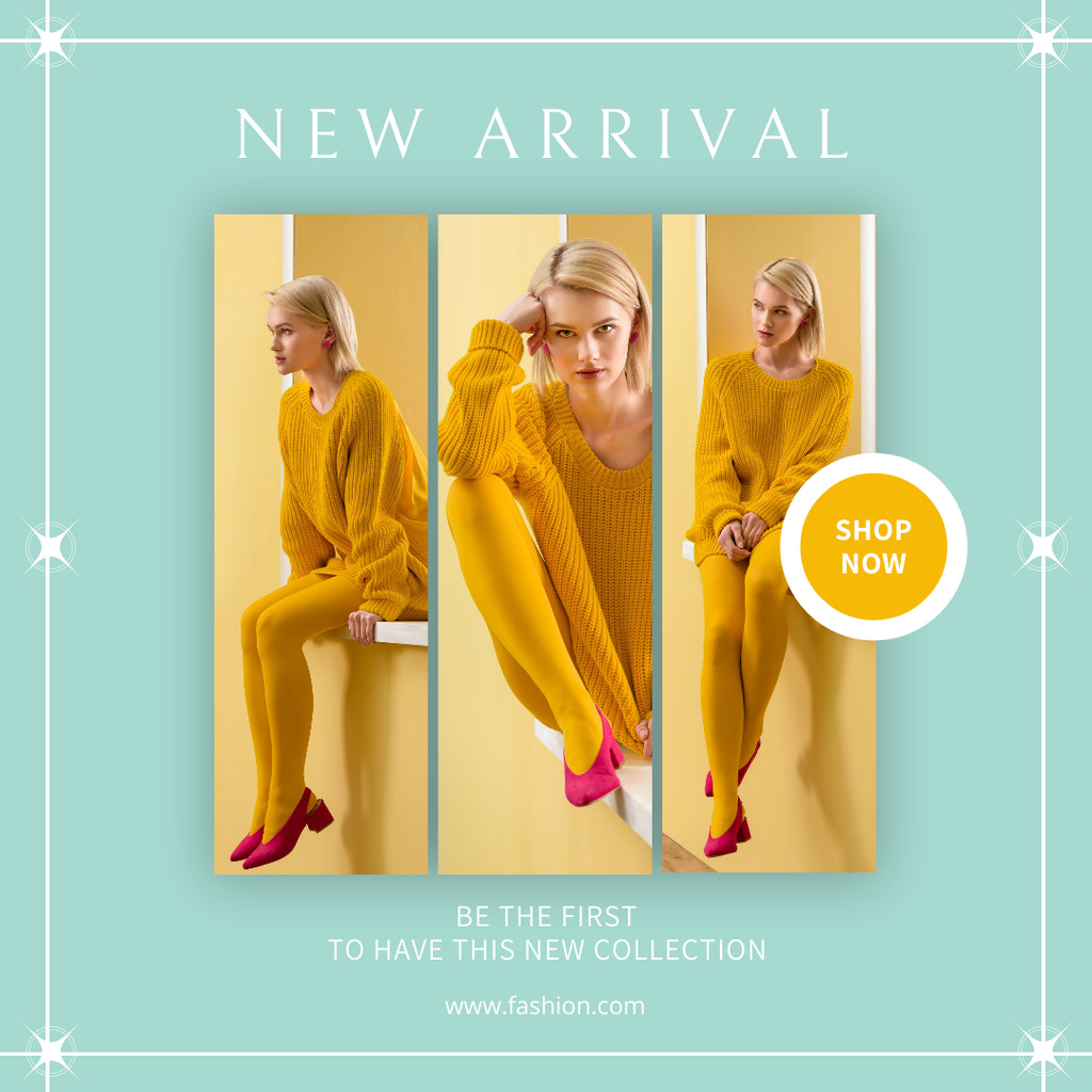 Designvorlage Fashion Collection Ad with Collage of Stylish Woman für Instagram