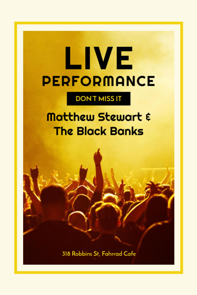 Live Performance Announcement with Crowd Flyer 4x6in Modelo de Design