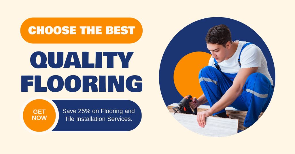 Top Level Flooring Service With Discount Facebook AD tervezősablon