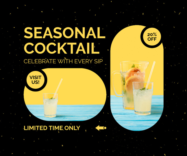 Limited Time Offer Discounts on Seasonal Cocktails Facebookデザインテンプレート