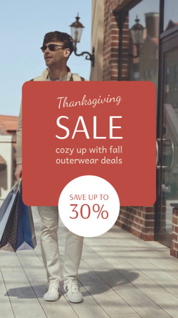 Autumnal Clothes And Outerwear Sale Offe On Thanksgiving TikTok Video Design Template