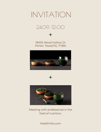 Plantilla de diseño de planificación del menú nutricional saludable Invitation 13.9x10.7cm 
