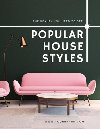 popular house styles reklamı Poster 8.5x11in Tasarım Şablonu