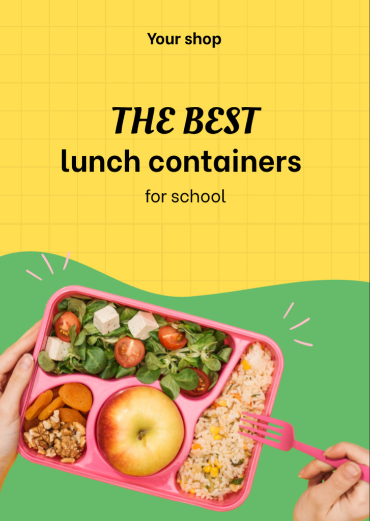 Ad of Best Lunch Containers Flyer A6 Tasarım Şablonu