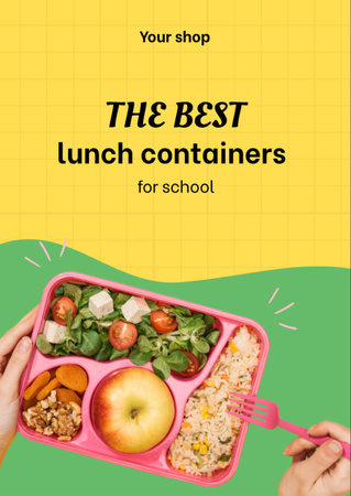 Ad of Best Lunch Containers Flyer A6 Design Template