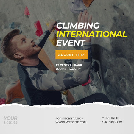 Announcement of International Climbing Tournament Instagram Design Template