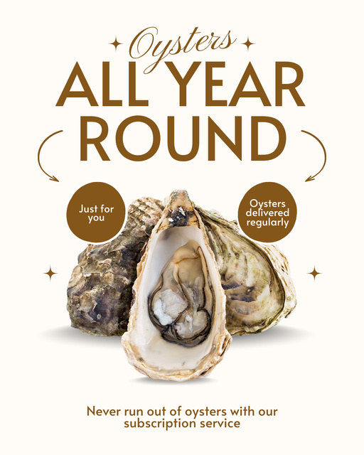 Oysters Ad with Offer of Subscription Instagram Post Vertical Πρότυπο σχεδίασης